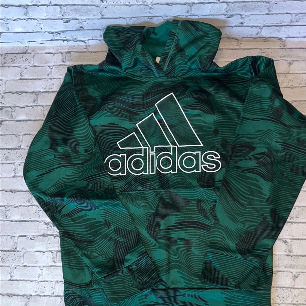 Boy’s adidas Green and Black Wave Logo Hoodie